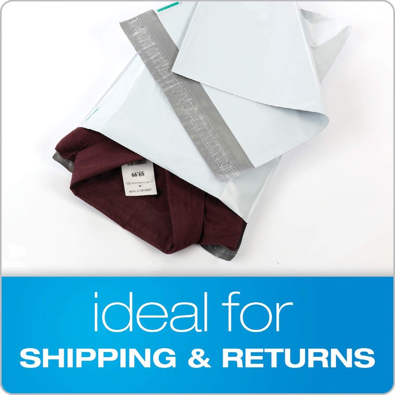 Quality Park 11 x 13 Poly Shipping Mailers, 2" Expansion, Redi-Strip, Self Sealing, Water-Resistant, Tamper Evident, Recycled White, 100 per Box (QUA46390) - Image 5